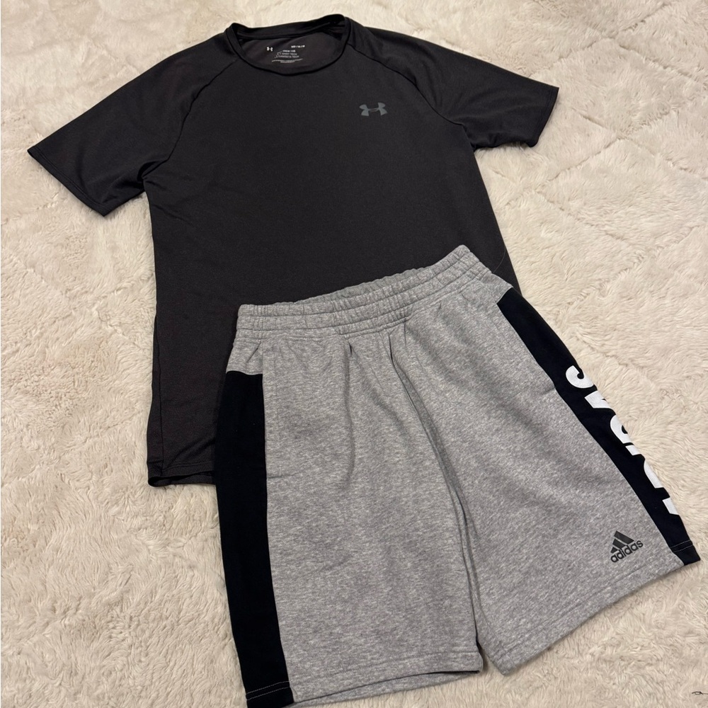 Adidas Men’s Shorts Small & Under Armor top Medium